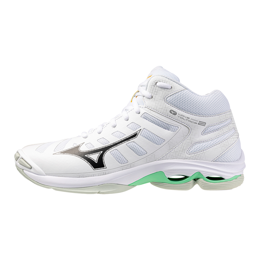 Mizuno WAVE VOLTAGE 2 MID White/Black/Frozen Emerald